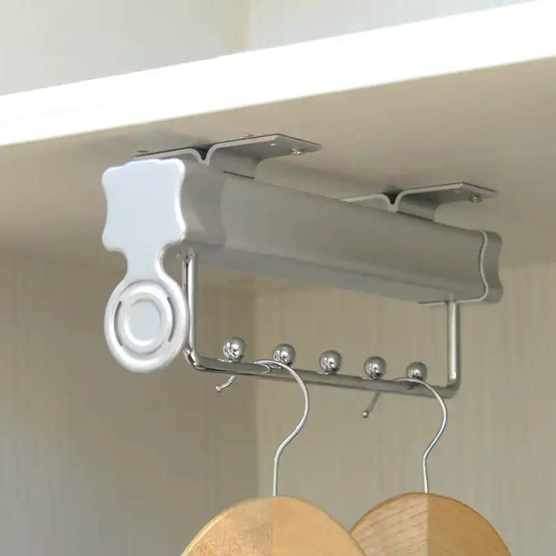 Free Shipping Wardrobe Hang Hanging Rod Metal Telescopic Hanging