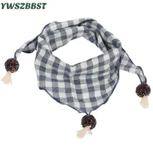 Новинка; сезон весна-осень; треугольный шарф для маленьких девочек; зимняя шаль в клетку для маленьких мальчиков; детский хлопковый шейный платок; теплый детский шейный платок