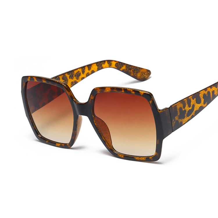 Женские крупные Солнцезащитные очки Квадратные женские роскошные брендовые большая винтажная Рамка Солнцезащитные очки женские модные очки - Цвет линз: Leopard