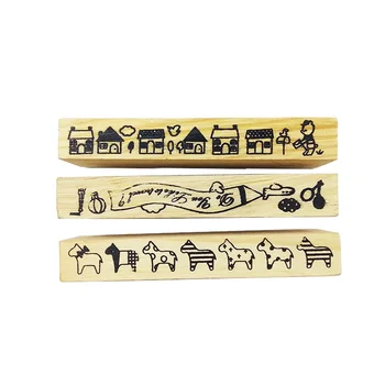

20 pcs/lot Wholesale Long Strip Cute Animal Wooden Rubber Stamp Kids DIY Handmade Scrapbook Diary Album Students Stamps Gifts