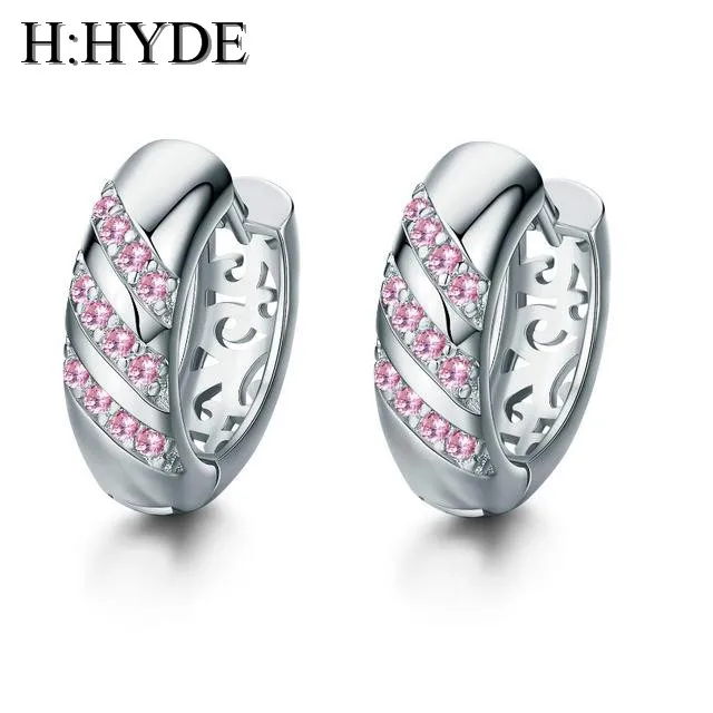 Модные Классические круглые серьги H:HYDE для женщин кольца с цирконом золотого