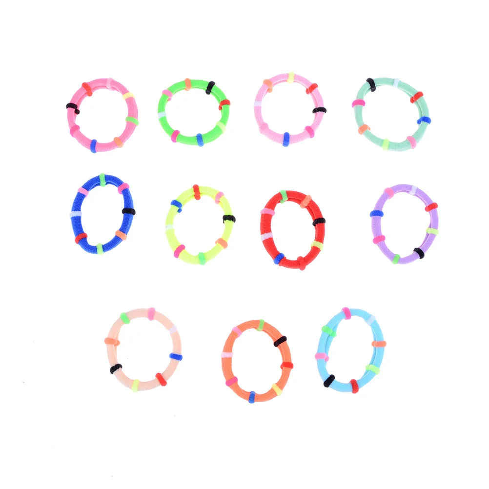 10Pcs Candy Color Elastic Hair Bands Girl Tie Gum Holder High Quality Rubber Band For Accessories | Мать и ребенок