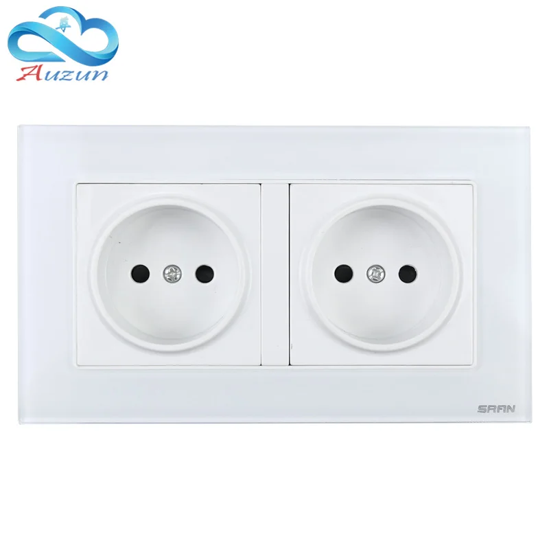 High quality european style two way switch socket wall outlet european-style socket panel 86 dark double socket