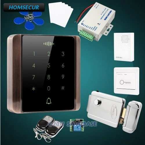 

HOMSECUR Waterproof Anti-Vandal 13.56Mhz IC Metal Access Control System+Electric Lock with keys