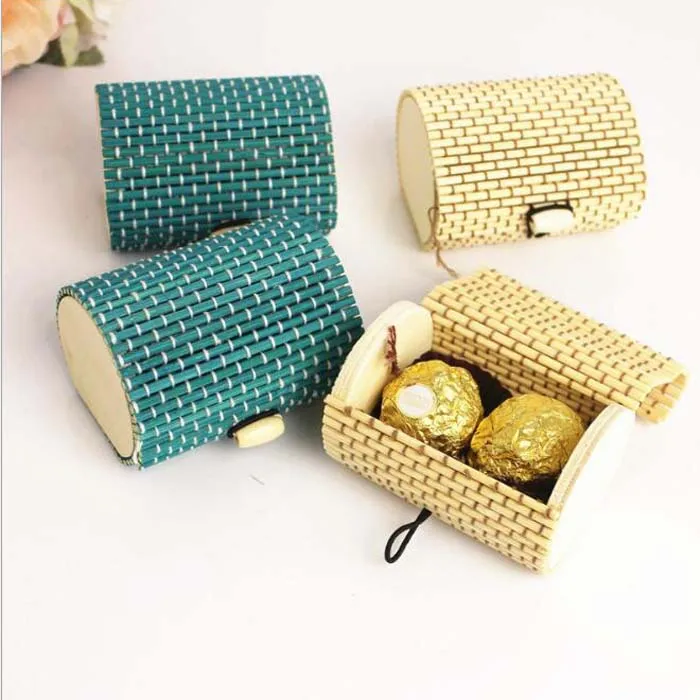 

24pcs Bamboo Curtain Candy Box Wedding Favors Box Gifts Packaging For Guests Chirstmas Birthday Party Decor