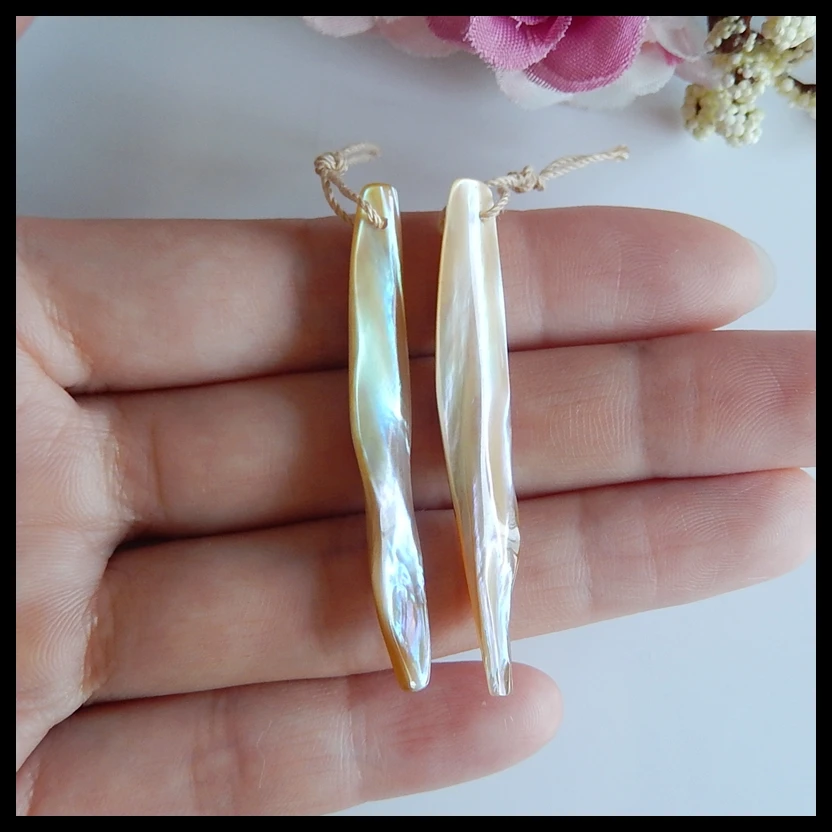 

Semi-precious stones Natural Pink Shell Earring Bead,Fashion Earring Jewelry,50x7x5mm,5g