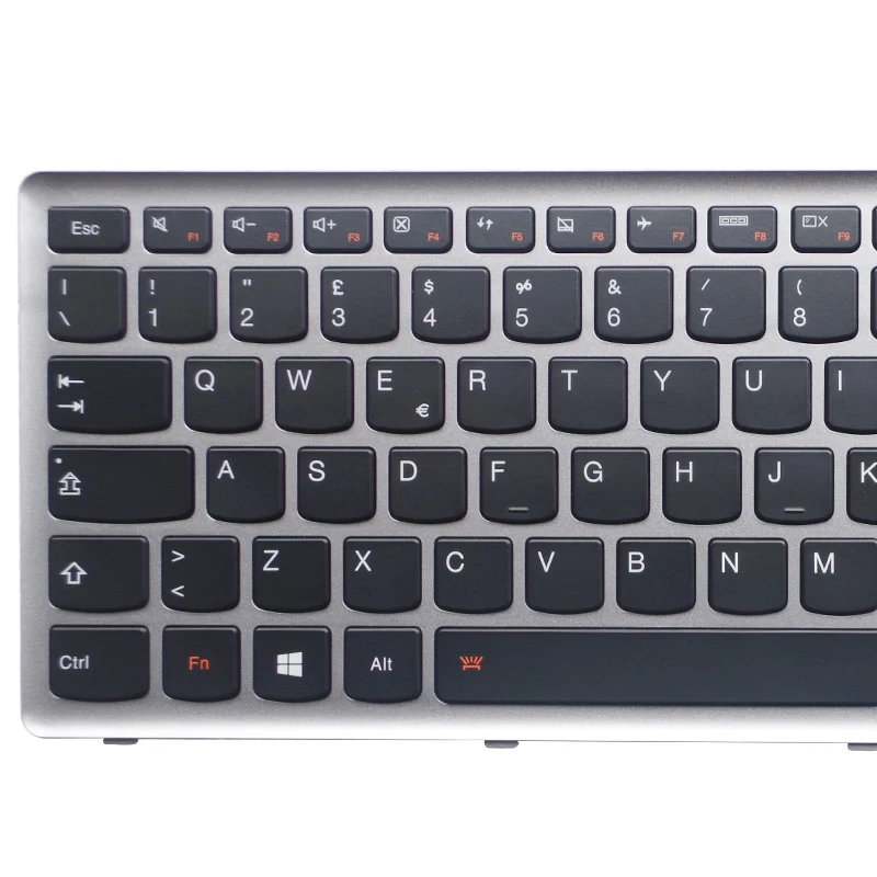 GZEELE итальянская электронная клавиатура для lenovo Ideapad Z710 U510 Клавиатура для ноутбука Серебристая Рамка с подсветкой