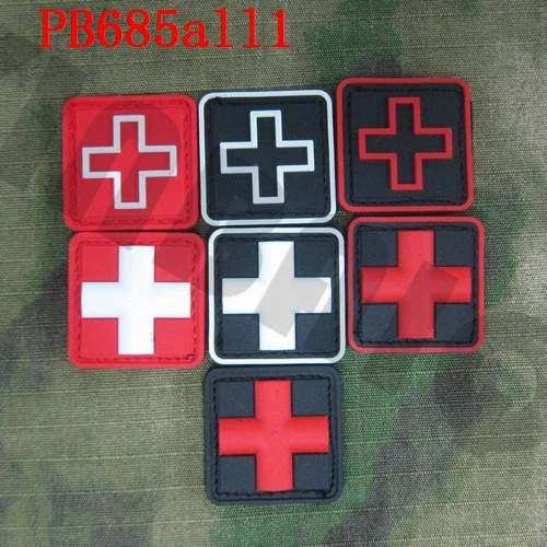 

3D PVC patch 2 pieces 2.5cm The Red Cross tactical medical soft shell Outdoor Rubber patch
