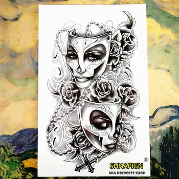 

SHNAPIGN Phantom of The Opera Temporary Body Art Flash Tattoo Sticker 12*20cm Waterproof Car Styling Home Decor Wall Sticker
