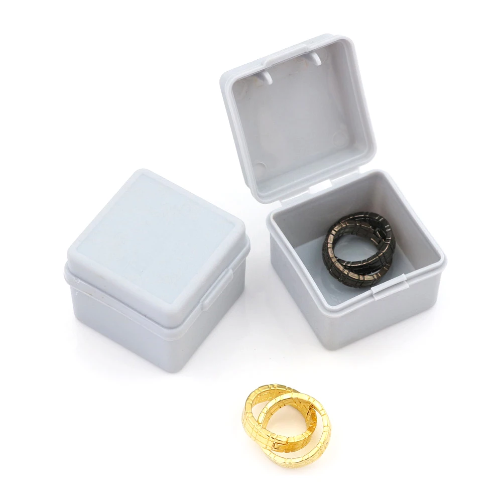 Professional Magie Close Up Commedia Ring Through Finger 1 Pair Magic Gimmick Metal Moving Himber Ring With Box