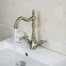 Ouboni двойные ручки кухня Cozinha torneira Атлас никель палубе горе 8632-6 одно отверстие Смесители, смесители и краны