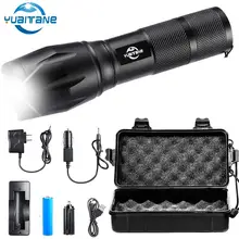 6000 Lumens Flashlight CREE XM-L T6 Torch High Power Adjustable LED Flashlight +DC/Car Charger+18650 Battery+Holster Holder free shipping original jetbeam pa40 cree xm l led 468 lumens flashlight daily torch compatible with 4 aa battery