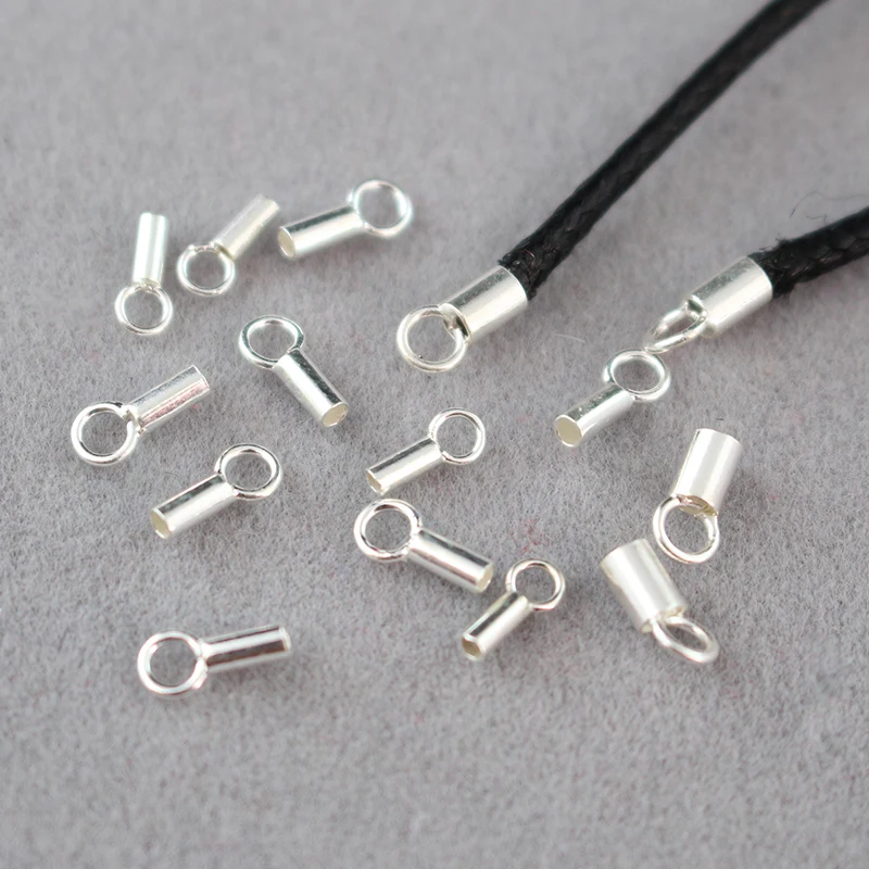 200 SP Necklace Cord End Tip Beads Caps W//Loop 8x2.5mm