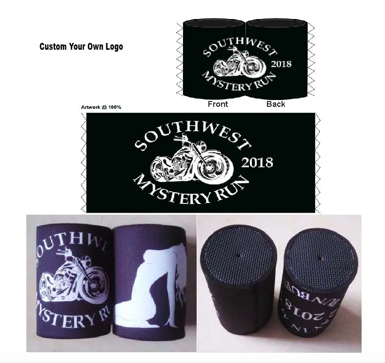 100pcs/lot Stubby Holders Beer Can Coolers Bag Neoprene Drink Sleeve