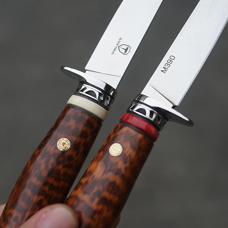 CPM M390 стальной нож 60HRC для рыбы EDC инструмент с фиксированным лезвием snakewood прямой