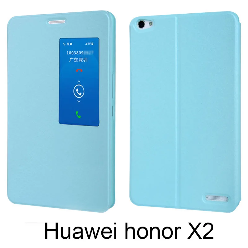 Для huawei honor X2 MediaPad X2 откидная крышка Обложка на заднюю панель из искусственной кожи Смарт-окно шелковая текстура 7," умный чехол для сна