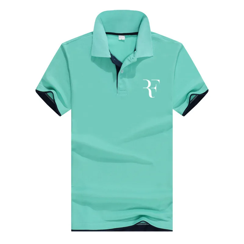 

summer fashion Roger Federer perfect logo printed polo RF New men high quality social Polo shirts Polo Shirt for women and mens'