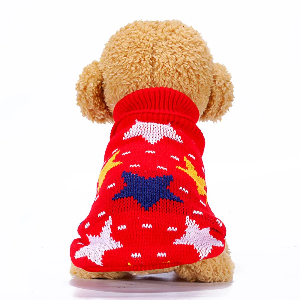 Winter Stars Pet Dog Cat Sweater Warm Knit Dogs Clothing Cats Sweaters Jumper Coat Dog Clothes Cat Sweater Accessories KL0151 (14)