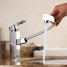 Вытяните кухонный кран хромированная полированная латунь бассейна смесителя смеситель для кухни раковина смесители бассейна PU04