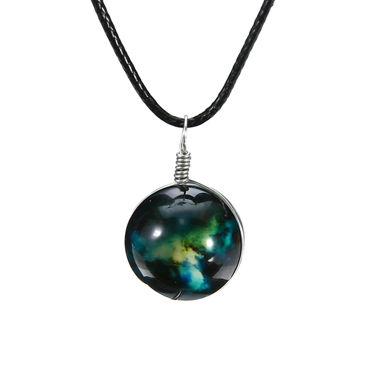 10Style Unisex Dreamy Glass Ball Necklace Shellhard Nebula Space Star Universe Galaxy Pattern Pendant Necklace Femme Jewelry