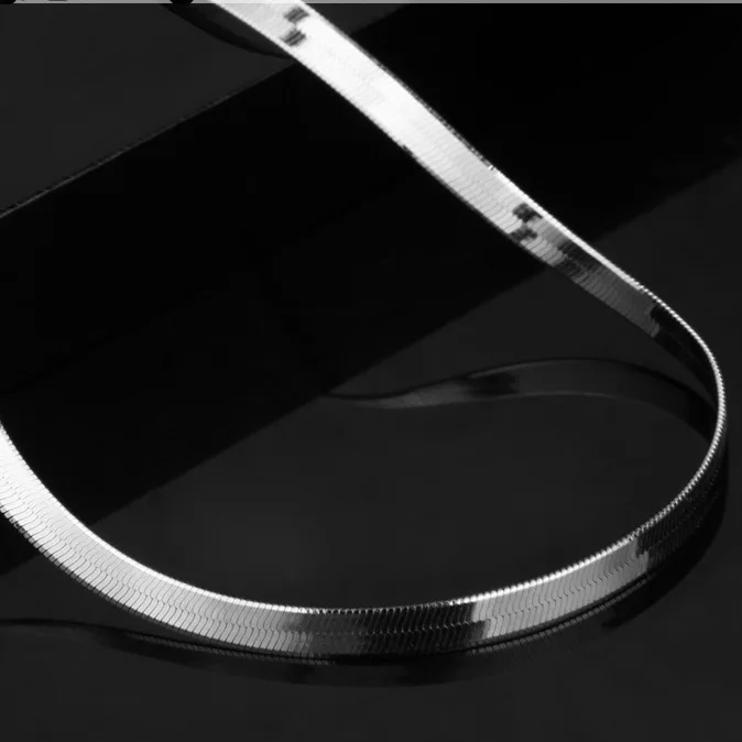 Цельное 925 Серебряное ожерелье «Лезвие» 4,5 мм-5,5 мм ширина ключицы цепи ожерелье Италия изысканное колье ожерелье