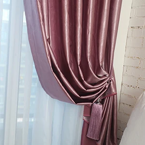 Topfinel/жаккардовые отвесные шторы для гостиной, спальни, кухонные занавески, тюлевые Роскошные Оконные Занавески - Цвет: Purple curtain