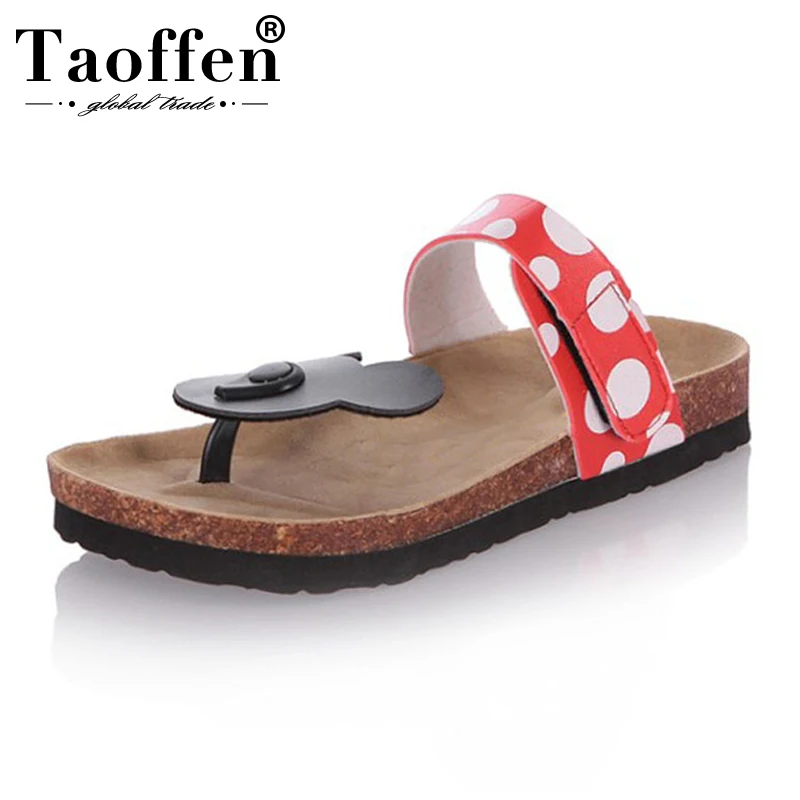 

TAOFFEN Women Slippers Fashion Flip Flops Casual Daily Outdoor Summer Shoes Women Buckle Slides Lady Footwear Size 35-44