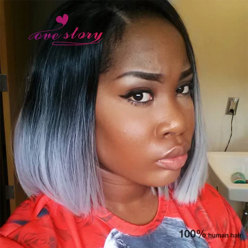 The most popular gray human hair wigs glueless full lace short haircut