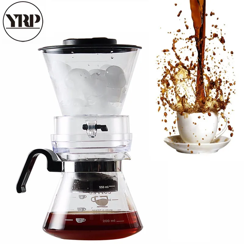 YRP 600ml Reusable Dutch Ice Drip Coffee Filter Tools Glass Percolators