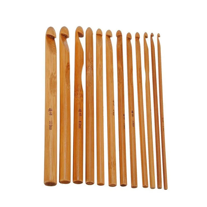 

12Pcs/Lot Sewing Bamboo Crochet Fine Material Crochet Sweater Hat Scarf Tool Needle Arts Craft Sewing Tools Accessory 12pcs