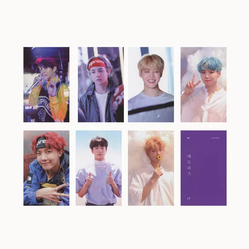 

8Pcs /Set KPOP BTS Bangtan Boys Album MEMORIES OF 2017 Self Made Paper Lomo Card Photo Card Poster HD Photocard