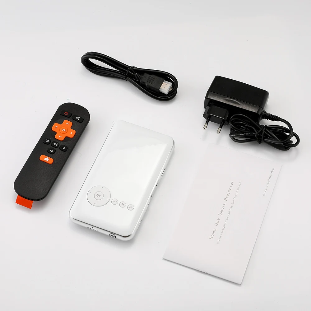 WZATCO M6 Android 7.1.2 5000 мАч портативный мини светодиодный проектор WiFi Bluetooth DLP 1080P Beamer