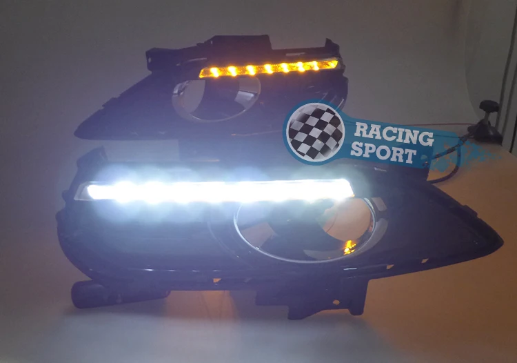 

Daytime Running Light DRL For Ford Moneo 2013-2014 with Turn Signal Function 2PCS ABS+LED 12V Fog light White&Amber