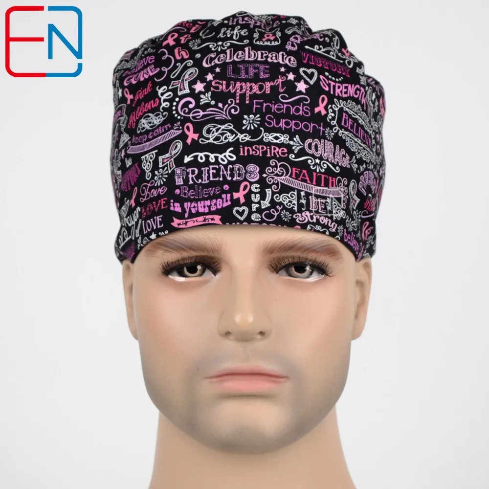 

Hennar Medical Scrub Caps Surgical Dentists Medical Scrub Cap Surgical Hat 100% Cotton Soft Sweat Band Tie Back Chemo Cap Unisex