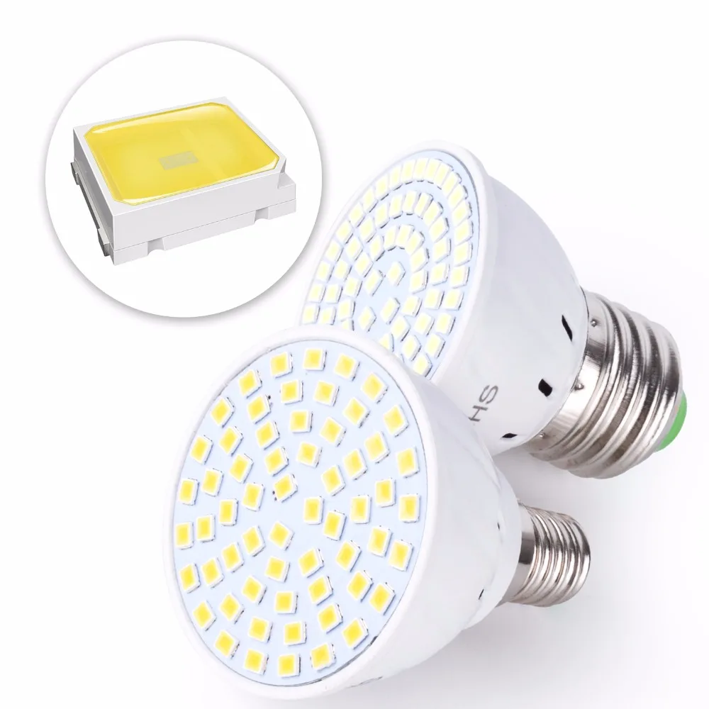 6 piezas GU10 lámpara LED GU5.3 MR16 bombilla LED 220 V 48 60 80 LEDS B22 Lampada LED E27 bombilla LED E14 home luz 4 W 6 W 8 W