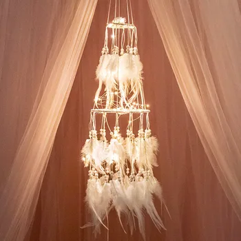 

New Indian Dream Net Pendant Heart Children's Day Pendant Creative Girl Bedroom Room Decoration Wind Bell Wind Chimes Pendant