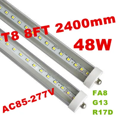 CSA UL 8ft светодиодные лампы T8 45W FA8 одноконтактные трубки 4800 люменов SMD 2835