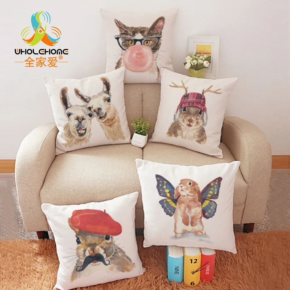 Lovely Animal Cushion Cover Chair Sofa Pillow Case Creative Handsome