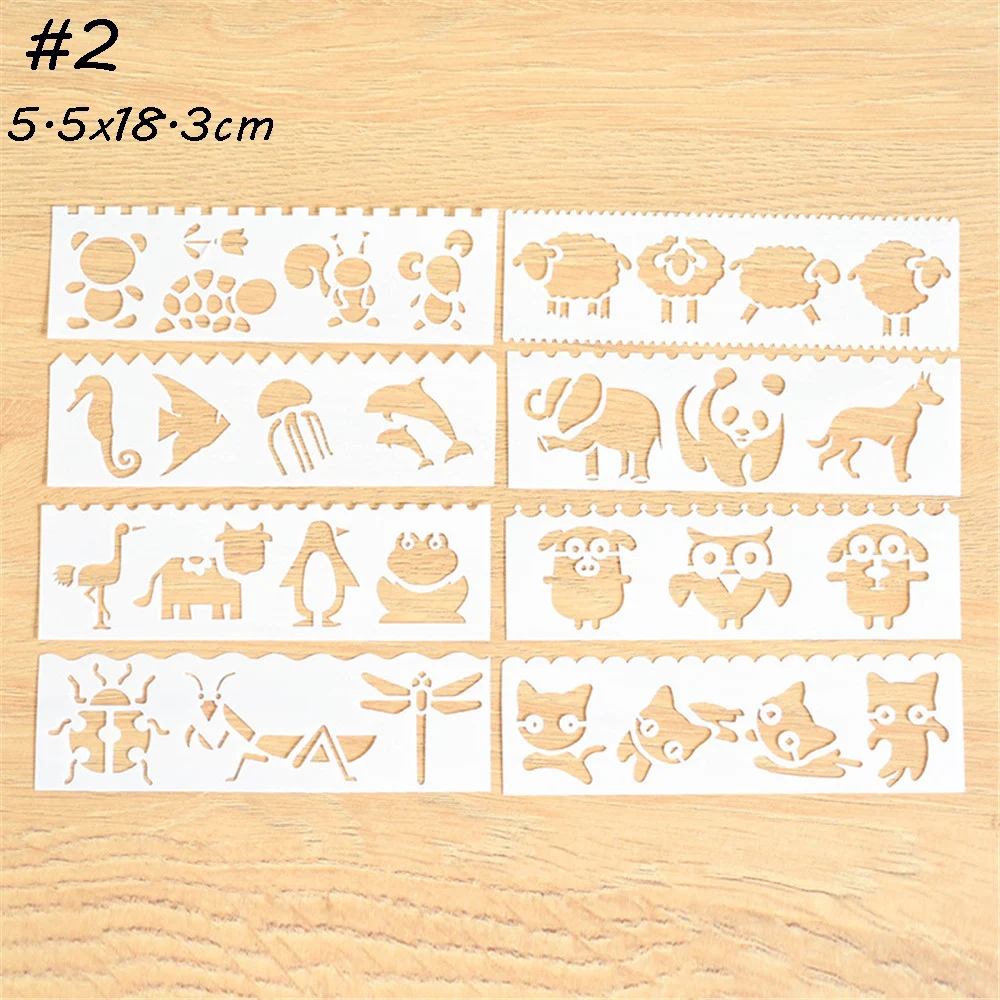 

8pcs/Set Animals Theme Design Layering Stencils For Walls Painting Scrapbooking Stamp Album Decor Embossing Paper Card Template