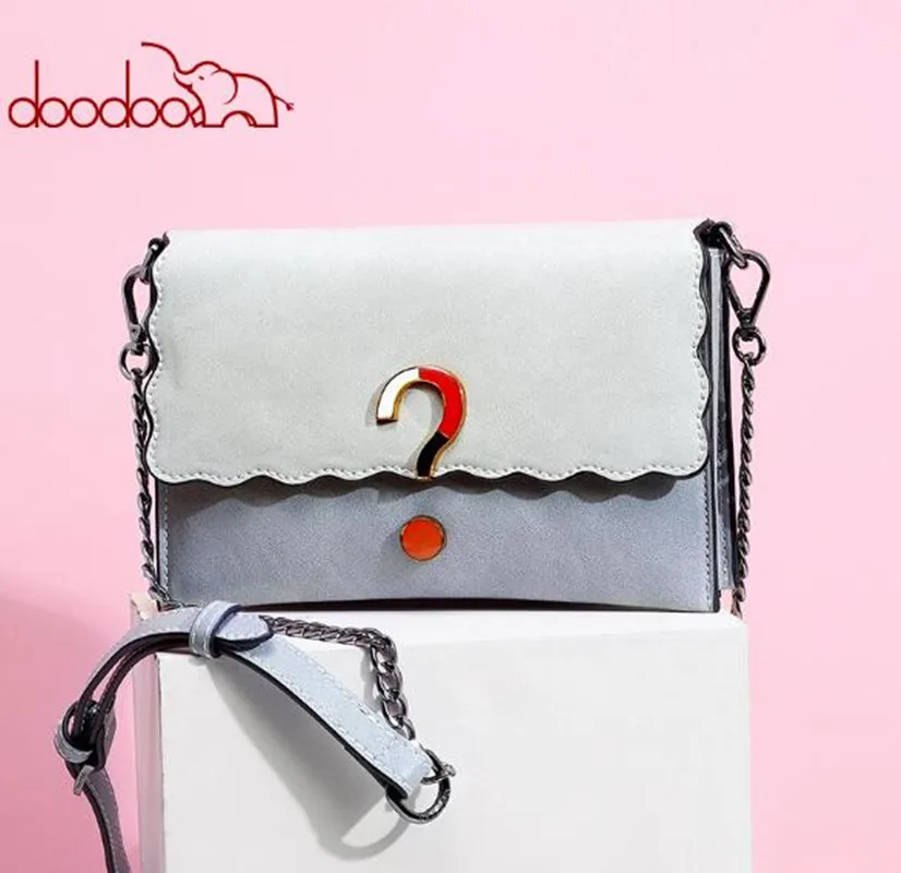 DOODOO Question Mark Decoration and Elegant High Quality Leather Shipping bag Female Casual Ladies bags Women Handbags FR638