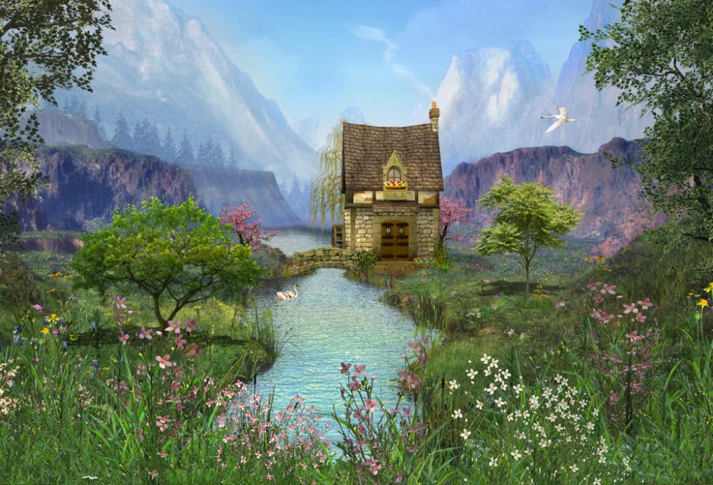 

Vinyl Custom Photography Backdrops Prop Digital Printed Fairy tale theme Photo Studio Background NTHU-25