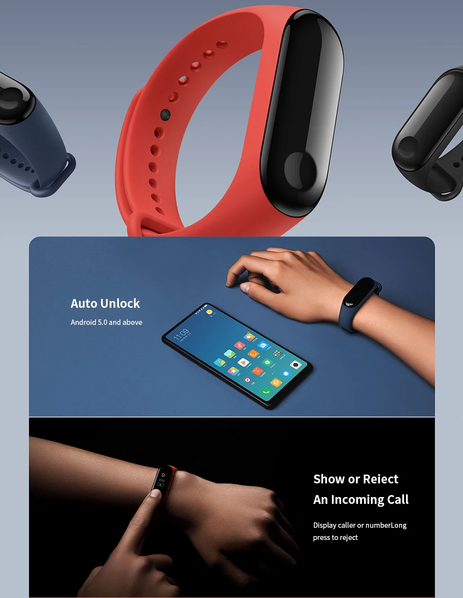 Xiaomi mi Band 3 умный браслет на запястье фитнес-трекер 0,7" OLED сенсорный экран 50 м водонепроницаемый mi Band 3 Смарт-часы