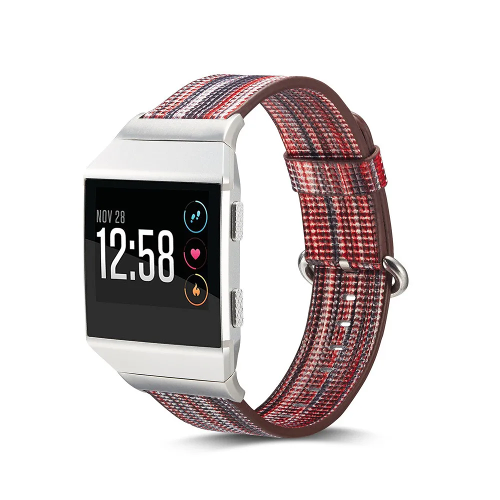 Hiperdeal кожаный ремешок для fitbit ионной группы Радуга Ремень Замена Умные аксессуары с нержавеющей металлической застежкой de07b