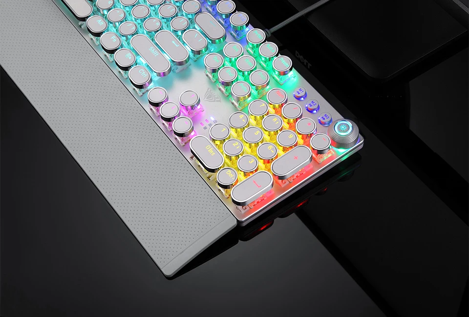 Механическая игровая клавиатура RGB светодиодный подсветкой 104 клавиш с подсветкой teclado анти-ореолы большие клавиши крутой дизайн для PC Gamer