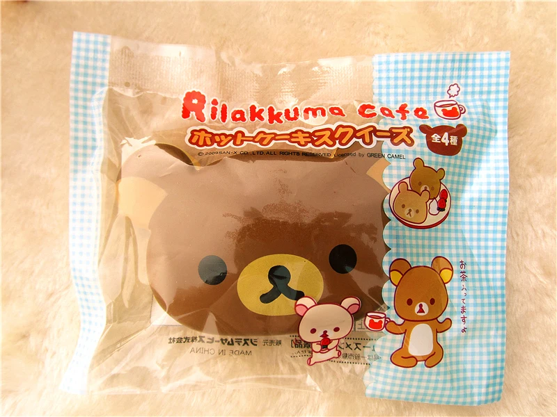 Kuutti Мягкая Милая японская оригинальная упаковка Kawaii мягкая Yummy Rilakkuma кафе сэндвич Медведь Хлеб из полиуретана мягкая игрушка для запястья