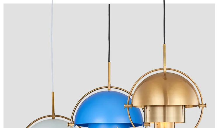 Nordic Металл Золотой кулон свет Multi полу-круговой подвесной светильник Кухня Гостиная подвесной светильник светильники домой Освещение