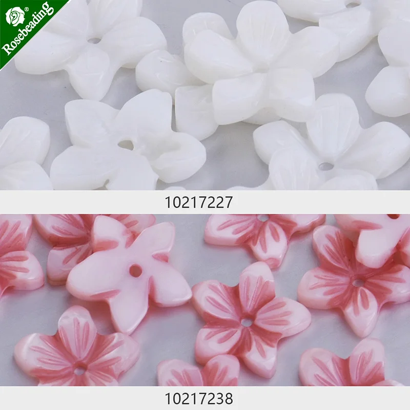 

10mm Mother of Pearl Flower Carved Shell Natural shell charm central hole 1mm diy jewelry supplies,sold 10pcs/lot