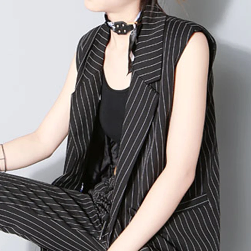 [EAM] Высокое качество, новинка, Весенняя мода, уличная мода, дикий гладкий шарф, металлическая текстура, на шнуровке, с пряжкой, ожерелье для женщин, LA354 - Окраска металла: black
