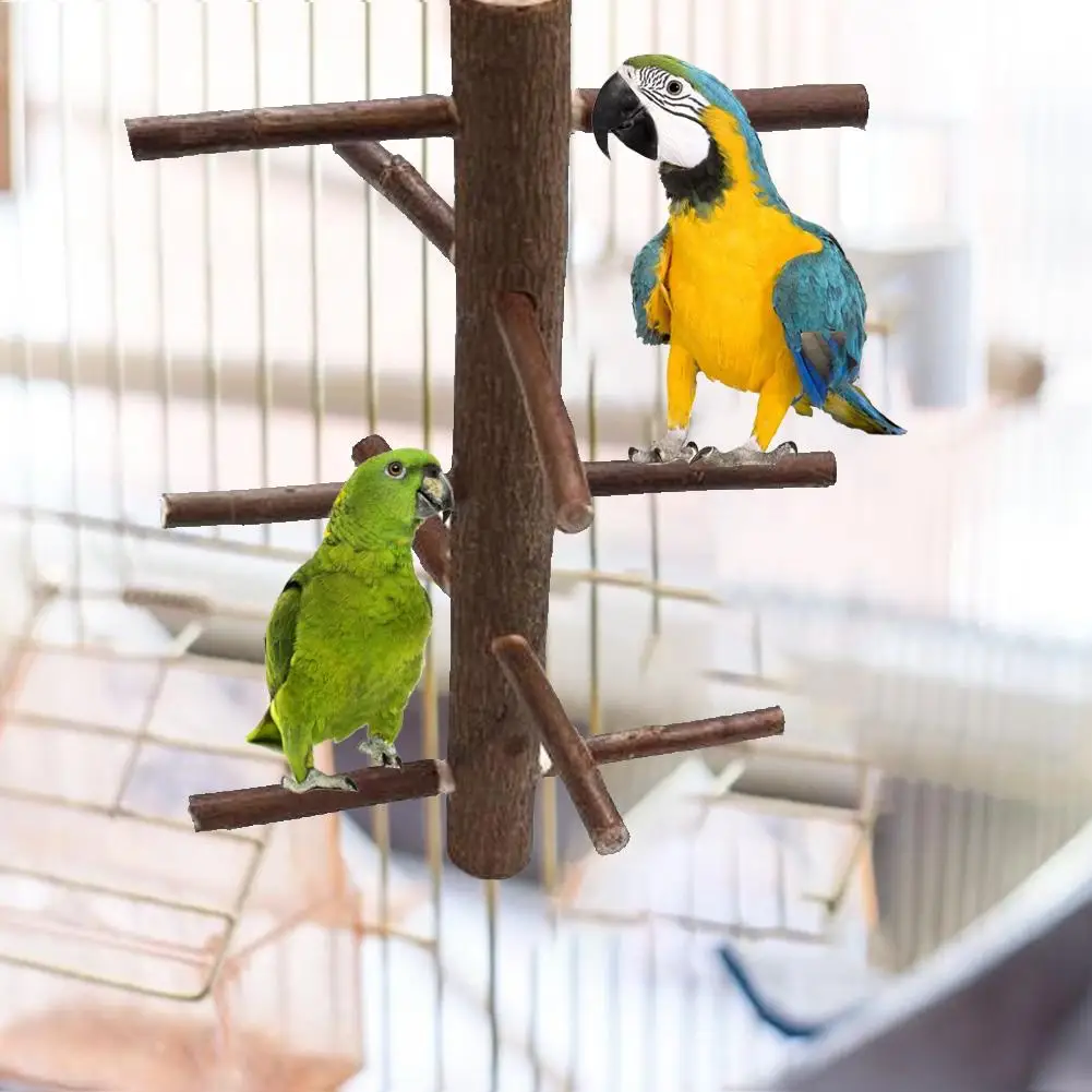 Parrot Pet сырье Дерево Висячие стойки игрушка Parakeet ветка perches для клетки птицы Прямая поставка