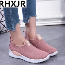 Весенние женские кроссовки; Женская дышащая сетчатая обувь; балетки на плоской подошве; женские лоферы без застежки; большие размеры